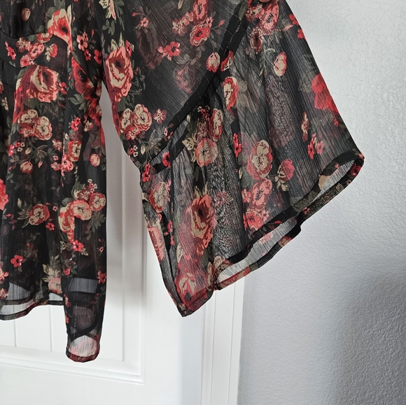 Torrid Sheer Lace-up Top - Picture 2 of 5